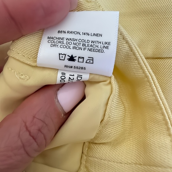 Express Pastel Yellow Linen Vest & Wide Leg Trouser Set XS Top 4S Pants - Picture 15 of 15